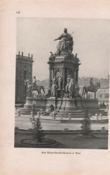 1927 - Das Maria-Theresia-Denkmal in Wien, alter Druck